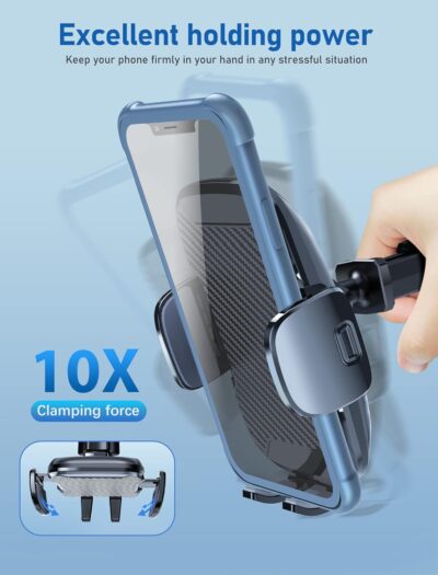 Phone Holder Mount for Car [Strong Suction] Hands-Free Universal Cell Phone Mounts for Dashboard/Windshield, 360° Rotation Extendable Mobile Car Holder for Smartphones - Image 7