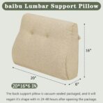 baibu Lumbar Support Pillow for Recliner, Large Memory Foam Dual-Layer Patent Design Back Support Cushion for Sofa & Gaming Chair, Ergonomic Lumbar Pillow with Machine Washable Cover, Beige - Image 4