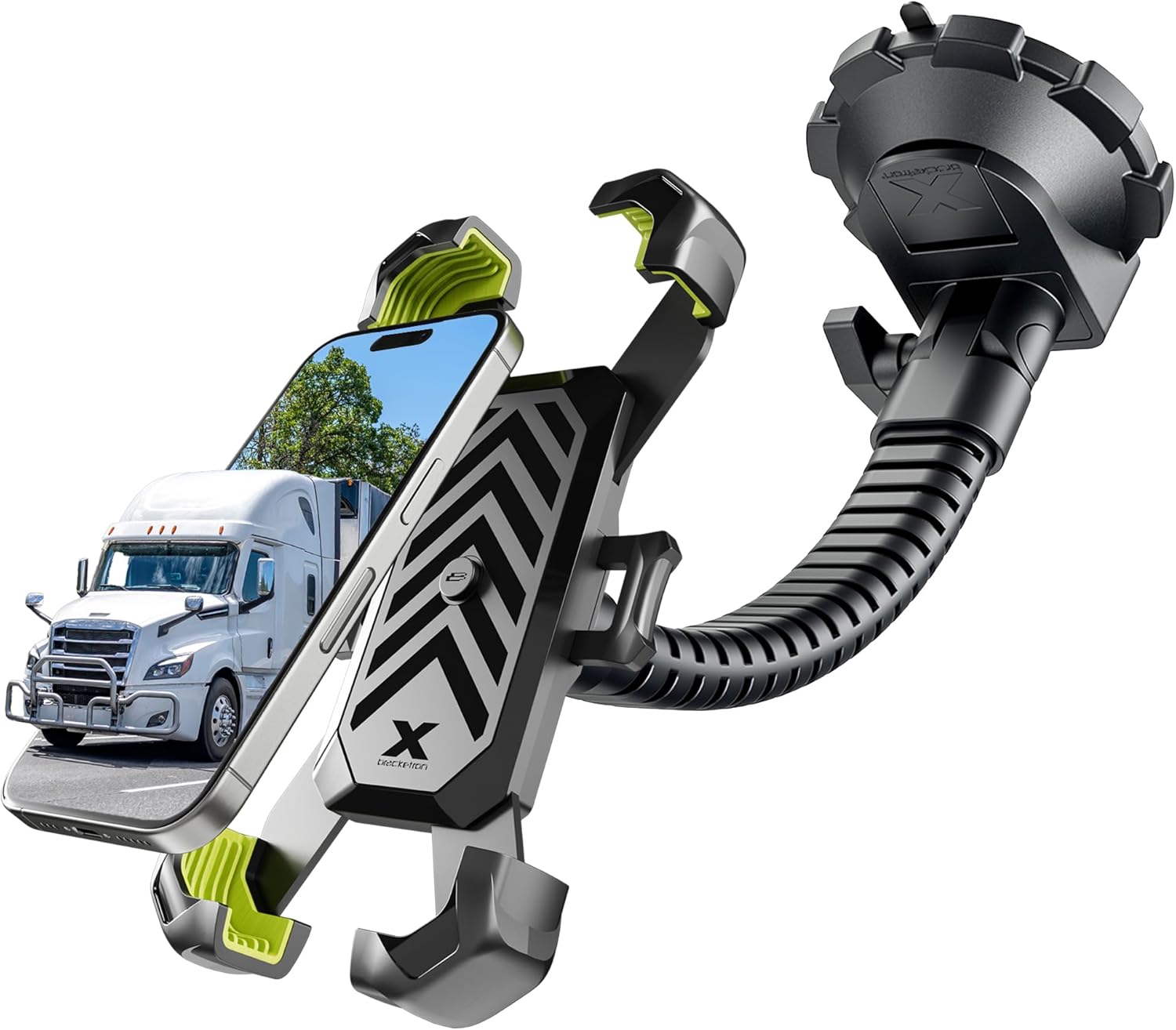 71U7QramVxL._AC_SL1500_.jpg Bracketron X-Lock Heavy-Duty Car Phone Holder Mount for Truck - Phone Holders for Your Car with 4-Point XGrip Security for Windshield & Dash - Compatible with iPhone & Android - Image 1