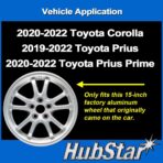 Hubcap Replacement for Toyota Corolla 2020-2022, Prius 2019-2022, 15-inch Replica Wheel Cover (1 Piece) - Image 6