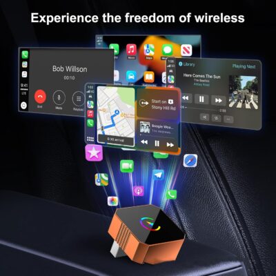 Denash 2 in 1 Wireless CarPlay and Android Auto Adapter, Fast Auto-Connect Plug & Play CarPlay Dongle, No Delay Car Play Adapter with USB/USB-C Port for iPhone & Android (Color Pattern) - Image 5