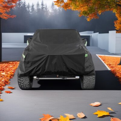 Waterproof Cover for Jeep Wrangler JK JL CJ YJ TJ 4 Door 1987-2026 Outdoor Sun Rain Wind Snow Protection Dustproof Covers with Driver Door Zipper Black - Image 6