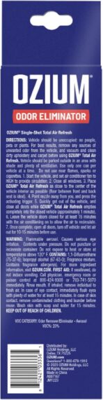 OZIUM® Air Freshener Odor Eliminator, 2oz Single Shot Total Air Refresh & Car Air Freshener – Original – 4 Pack - Image 9