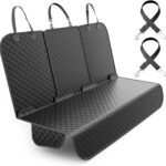 Dog Car Seat Cover for Back Seat, Waterproof Pet Car Seat Protector with Zippered Armrest, Non-Slip Comfortable Rear Bench Cover for Cars, SUVs & Trucks - Universal Size - 53 W