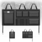 Detachable Hanging Trunk Organizer, Foldable Car Trunk Organizer Hanging for SUVs, Jeeps, Hatchbacks, Car Trunks Organiser with 7 Large Compartments