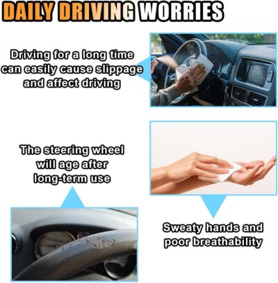 Stretch Elastic Steering Wheel Cover, All-Season Comfort, Warm in Winter & Cool in Summer, Universal 15 Inch Microfiber Breathable Ice Silk, Anti-Slip, Odorless, Easy Carry, Fit Car, SUV (Grey) - Image 5