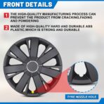 AUTOWIKI (4-Pack) Premium 15" Wheel Rim Cover Hubcaps OEM Style Replacement Snap On Car Truck SUV Hub Cap - 15 Inch Set, Abs,Steel, Acrylonitrile Butadiene Styrene(Black Matte) - Image 3