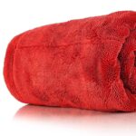 The Rag Company - The 1500 - Heavy Duty Car Drying Towel; Perfect for Trucks, Commercial Vehicles, RVs, Boats, and More; Premium 70/30 Blend Twist Loop Design, 1500gsm, 30in x 30in, Red