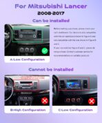 4Core 4G+128G Android 15 Car Stereo Radio for Mitsubishi Lancer 2008-2017, Rimoody Wireless Carplay Andorid auto Mirror Link 10'' INCELL Touchscreen GPS WiFi Bluetooth 5.0 FM/RDS EQ SWC Backup Camera - Image 2
