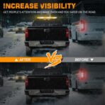XRIDONSEN 28.4" 80 LED Roof Top Strobe Light Bar Amber White Emergency Warning Hazard Safety Double Side Traffic Advisor Lights w/Controller Magnetic Base for Plow Trucks Construction Vehicles Wrecker - Image 2
