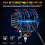 Auxbeam LED Amber Fog Light, 4Inch 60W Led Driving Offroad Lights Pod Super Bright with Wiring Harness Kit Yellow Flood Beam Pod Light for Truck SUV ATV UTV Jeep Wrangler Motorcycle - Image 7