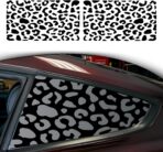 Rear Quarter Window Leopard Cheetah Decal for Car SUV Trucks, Universal Matte Back Leopard Cheetah Side Window Vinyl Sticker, Free Installation Tools (A Pair)