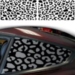 Rear Quarter Window Leopard Cheetah Decal for Car SUV Trucks, Universal Matte Back Leopard Cheetah Side Window Vinyl Sticker, Free Installation Tools (A Pair)