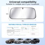 [Upgrade] DooGooCoo Windshield Sun Shade - Small, Sunshade for Car Windshield [Heat Shield & UV Block] Car Sun Shade Protect Interior & Keep Car Cooler Foldable Front Windshield Shade (57x29 Inches) - Image 6