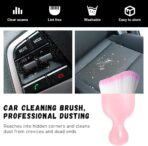 Ziciner Car Detailing Brush, Curved Soft Bristles Auto Removal Dust Collectors, Universal Vehicle Dashboard, Air Conditioner Vents etc Interior Cleaning Tool Accessory (Pink/Pink) - Image 6