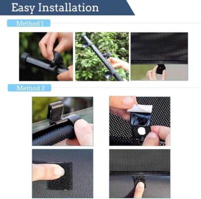 2PCS Car Window Shades for Baby, 17.71"×19.68" Retractable Car Shades for Side Window with Suction Cups,UV Rays Glare Protection Roller Sunshade Visor for Baby, Kids, Pets, Passengers - Image 6