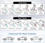 Coverado Car Seat Covers Full Set, Luxury Faux Leather Waterproof Seat Cover, 5 Seat Universal Seat Covers for Cars, Front and Back Car Seat Protector, Beige Leather Seat Cover Fit for Most Cars - Image 9