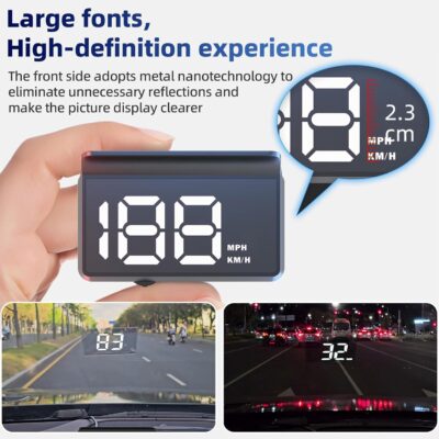 ARTILAURA Digital Speedometer Car HUD Head Up Display MPH KM/H, Overspeed Alarm, Automatic Photosensitive, 3 Level Speed Alarm Plug-and-Play for All Vehicle (White) - Image 6