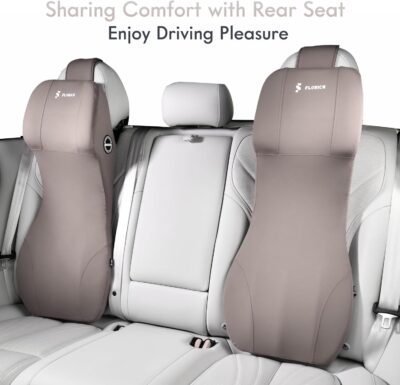 FLORICH Lumbar Support Pillow and Car Neck Pillow Memory Foam Integrated Lumbar Support Cushion with Headrest Pillow Ergonomic Car Seat Back Support for Head Waist Support Sciatica Pain Relief, Gray - Image 6