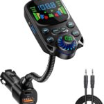 Bluetooth 5.3 FM Transmitter for Car SOARUN Bluetooth Car Adapter PD30W & USB Port Fast Charge, HiFi Treble & Bass Player, 1.6" Display Hands-Free Calling Truck Radio with AUX Input/Output, TF Card