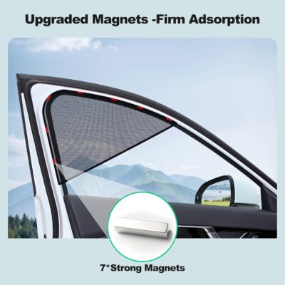 XCBYT Car Window Shades, Driver Window Sun Shade, Upgraded Magnetic Side Window Sun Shade for Front Side Windows with Block Sunlight, Glare and Heat for SUV, Truck, Safe Driving (2PS) - Image 6