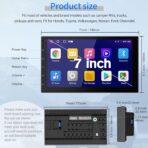 Haudio 7 Inch Double Din Car Stereo with Wireless Apple CarPlay & Android Auto, 2+32G Android 13 Car Radio, Bluetooth, GPS Navigation, FM AM RDS, IPS Touchscreen, Backup Camera Ready - Image 2