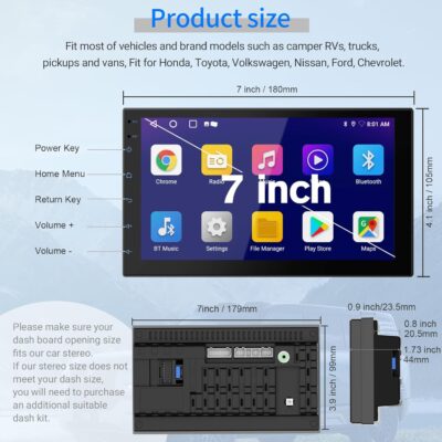 Haudio 7 Inch Double Din Car Stereo with Wireless Apple CarPlay & Android Auto, 2+32G Android 13 Car Radio, Bluetooth, GPS Navigation, FM AM RDS, IPS Touchscreen, Backup Camera Ready - Image 2