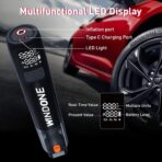 Windone Car Vacuum, 12000Pa 2-in-1 Cleaner & Tire Inflator 150PSI, 60W Brushless Motor, Cordless Handheld Vacuum & Air Pump with Pressure Gauge, LED Light, Multi-Nozzles for Car, Home, Office - Image 8