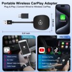 XHU Wireless CarPlay Adapter, CarPlay Wireless Adapter Supports Netflix, YouTube, and TikTok Stream Media Play, for OEM Wired CarPlay to Wireless Dongle, Only Fits for iOS 10+ Phone & Cars from 2016 - Image 9