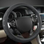 GIANT PANDA Microfiber Leather Steering Wheel Cover for Honda Accord,Civic,CR-V,HR-V,Pilot(Black-Standard Size)