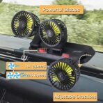 Triple-Head Fan for Car, Portable Car Fans for Vehicles Cars RV Vent with 360° Rotation Cigarette Lighter Plug - Image 4