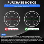 JUSTTOP Car Steering Wheel Cover,14.5"-15" Leather Steering Wheel Cover,Diamond Checkered Design Wheel Protector for Men Women,Anti-Slip Car Accessories,Fits Most Vehicles (Black) - Image 7