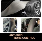 PINCTROT Comfy Grip Steering Wheel Cover, Anti-Slip Design, Universal 14.5-15 Inch(Silicone Gray) - Image 5