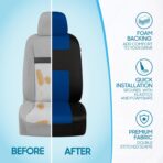 BDK PolyPro Car Seat Covers Full Set in Blue on Black, Front and Rear Split Bench Seat Covers for Cars, Easy to Install Car Seats Cover Set and Accessories for Auto Trucks Van SUV - Blue - Image 6