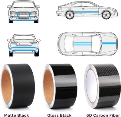 2IN X 30FT Matte Black Vinyl Wrap for Chrome Delete Window Trim Car Door Sill Protector with Air Release Channel Including Vinyl Wrap Tool Kit - Image 6