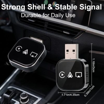 3 in 1 Wireless Carplay Adapter, Car Screen Mirroring Converter, 2026 Upgrade Mirror iOS Phone for iPhone/Airplay/Apple/Android, Bluetooth Auto Link, Wired to Wireless, Plug & Play - Image 6