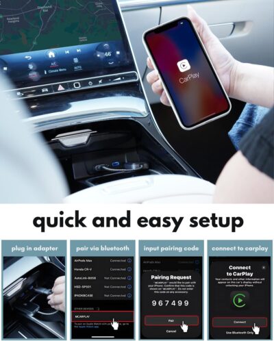 Wireless CarPlay Adapter for iPhone - Go Cordless in Seconds - USB Apple Car Play Wireless Adapter for iPhone 6 or Newer, 2017 Cars or Newer with USB C + A, Seamless, Crisp Sound, Bluetooth/WiFi - Image 5