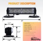 BooYu Amber/White Magnetic Wireless Flashing Strobe Light for Vehicles Trucks Car, Battery Operated Rechargeable LED Safety Beacon Lights, Mini Portable Emergency Warning Light Bar (2-Pcs, 2×8in) - Image 7