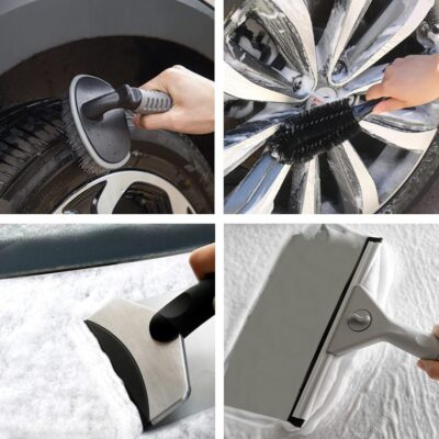 AUTODECO 30Pcs Car Wash Cleaning Kit - Car Care Wash Tools Set Car Detailing Set with Collapsible Bucket Snow Shovel - Image 5