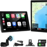 8'' Wireless Carplay Screen for Car, Portable Apple Car Play & Android Auto Car Stereo HD Touchscreen, Vertical/Horizontal Mode, Magnetic Mount, 5.0G WiFi, Voice Control & GPS Navigation