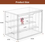 Clear Acrylic Display Case Upgrade 4 Tier Figure Display Cases with 3 Movable Dividers, Stackable Display Box Showcase with Magnetic Door for Collectibles (Large-1pack) - Image 4