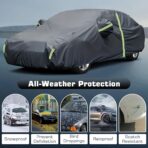 Car Cover for 2011-2025 Hyundai Elantra | 2011-2025 VW Jetta, All Weather Custom-fit Waterproof Cover with Zipper Door & Windproof Bands for Sun UV Rain Dust Snow Wind Protection Scratch Resistant - Image 6