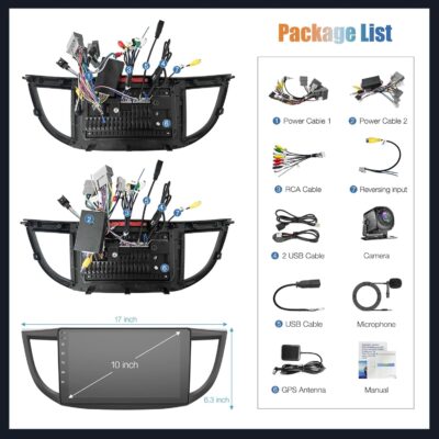 4GB+64GB Car Radio for Honda CRV 2012 2013 2014 2015 2016, 10 Inch IPS Touch Screen CRV Car Stereo with Wireless Carplay/Android Auto, DSP, Bluetooth, Backup Camera, Built-in GPS, FM Radio - Image 7