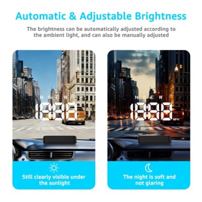 Heads up Display for Cars Windshield, Car HUD Display, Plug & Play USB, MPH/KMH Switch, Speed Calibration, Adjustable Brightness, Overspeed Alert, Large Font Display - Image 8