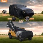 600D Waterproof Car Cover Custom Fit for Jeep Wrangler 4 Door (2007-2025) JL JK TJ YJ CJ, Outdoor Car Cover Waterproof All Weather for Automobiles Sun Rain Snow Protection with Door Zipper - Image 4