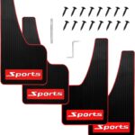 4PCS Car Mud Flaps Rubber Mudguard Soft No Collision Front and Rear Fender Splash Guards Mud Flaps, Universal for Cars SUV, Long