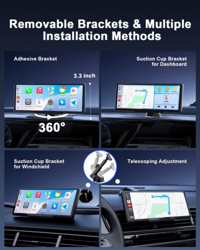 Avylet 8.1'' Wireless Apple Carplay Screen for Car, Android Auto with Backup Camera, Portable Car Stereo Touchscreen with OTA/GPS Navigation/Mirror Link/Voice Control/Bluetooth/AUX/FM/WiFi - Image 8