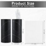 SINGARO Car Tissue Holder, 4 Pack Car Cup Holder Facial Tissues with Travel Tissue Bag, Quick and Convenient Flower Combination Car Tissue Box(4 Canisters/200 Tissues) Black - Image 2