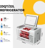 BougeRV 12 Volt Refrigerator 12V Car Fridge 23 Quart Portable Freezer Compressor Cooler 12/24V DC 110~240 Volt AC for Truck Van RV Camper SUV Travel Camping Road Trips Tailgating -7℉~50℉ - Image 5