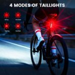 Vastfire 17 LED Bike Lights 5000 Lumens, Super Bright Bicycle Light for Night Riding, USB Rechargeable Bike Headlight and Taillight, Waterproof Wide Beam Bike Front Light with Digital Power Display - Image 6